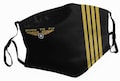 CAPTAIN PILOT Face Mask Plane Aeroplane Air Show Nose Wire Gift for Him Adjustable FREE Uk Postage