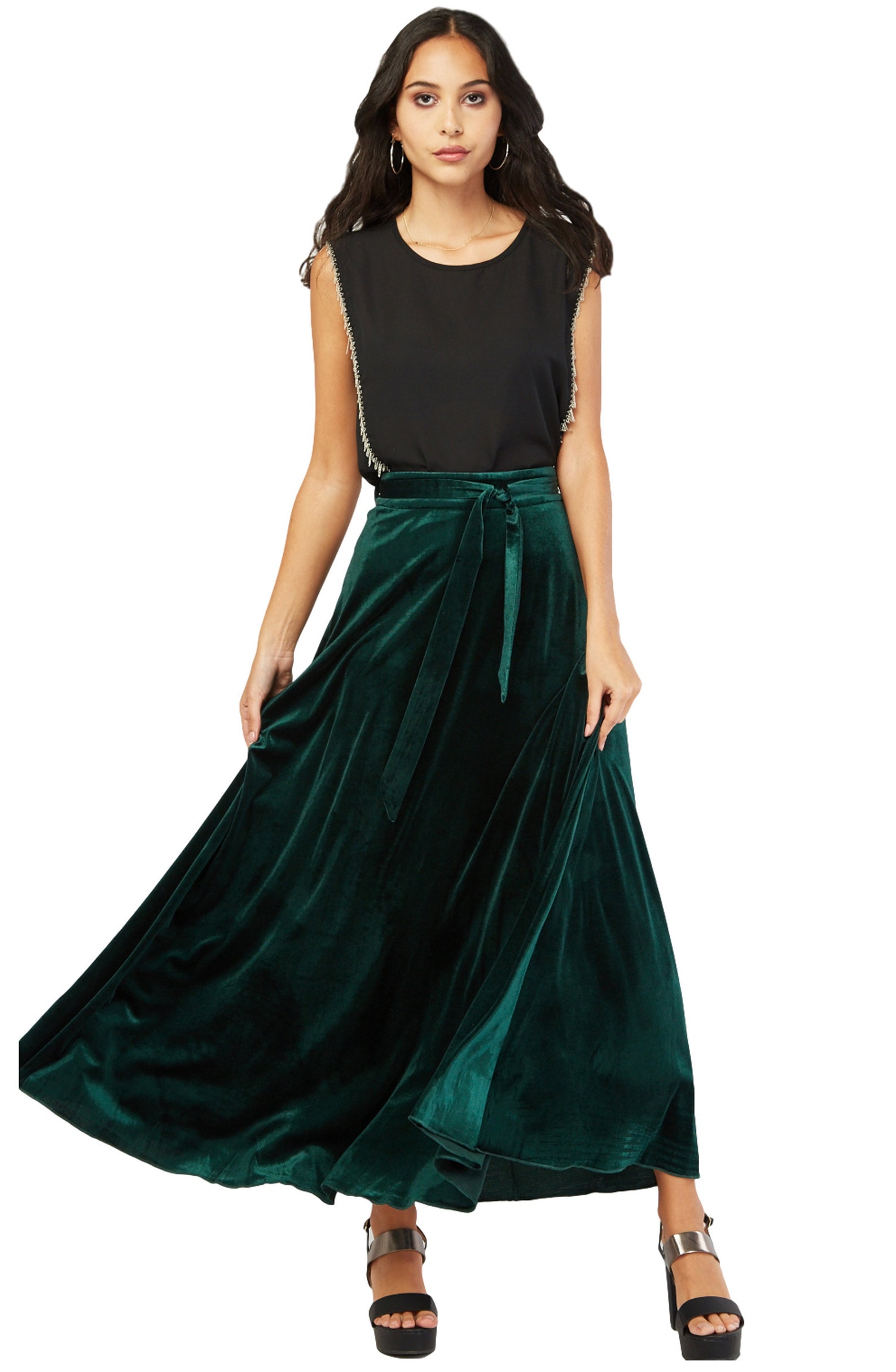 Long Velvet Skirt 10 12 14 Evening Halloween Witch Gothic Etsy