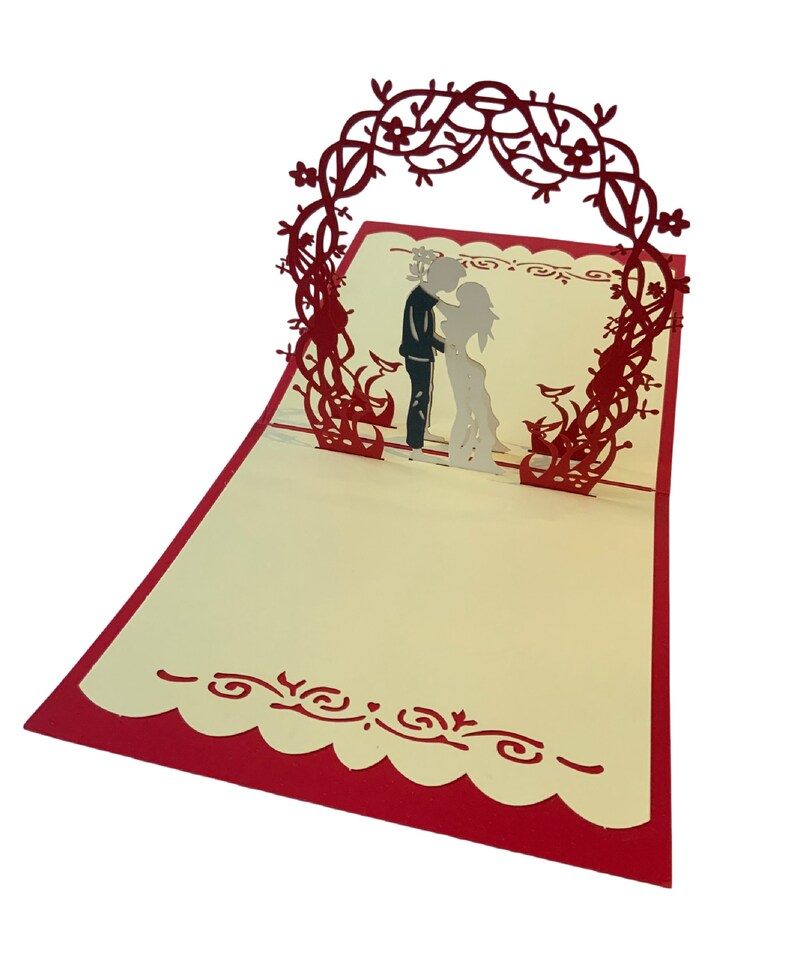 Wedding Day Card Anniversary Greeting Card Pop Up Blank Unusual Ruby Wedding
