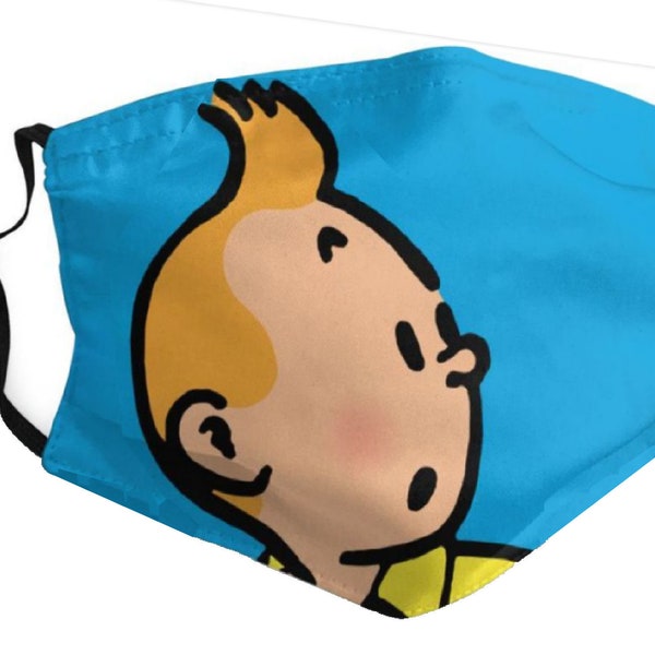 Tintin Face Mask Funny Gift Him Her Nose Wire Adjustable FREE UK Postage