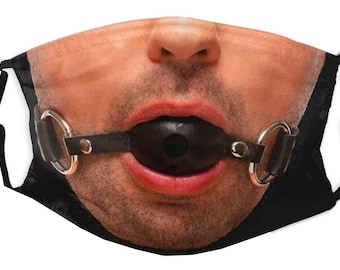 Ball Gag Face Mask Funny Gift for Him Gimp Sub Dom Domination Nose Wire Adjustable FREE UK Postage Stubble