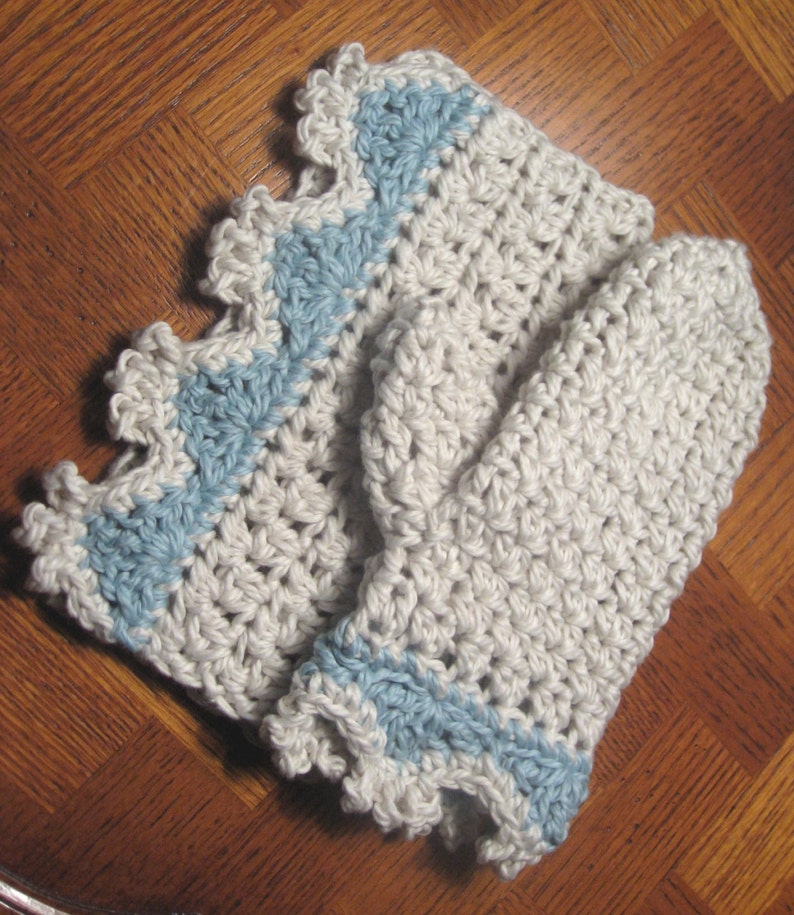 3pack Crochet Bath Patterns Washcloths, Bath Mitts, and Towels