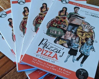 Prizza's pizza: son of a Prizzaman! The son of a living pizza man must battle evil anchovies zombies infected with corporate tomato sauce!