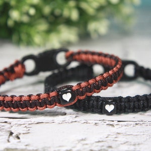 Custom Unisex Cord Bracelet with Buckle, Friendship Heart bracelet, Love Bracelet, Valentine Gift for Him Her, Friendship bracelet, Sporty
