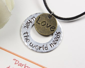 What the world needs now is love Pendant, Martin Luther King Jr. , In This Together, Black Lives Matter, Love Heals, in cord or chain lace