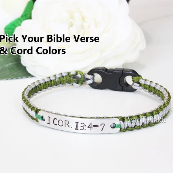 Customized Scripture bracelet, Love Bible Verse, Christmas gift, Christian Spiritual, Biblical, Name Word Bracelet, bracelet custom words