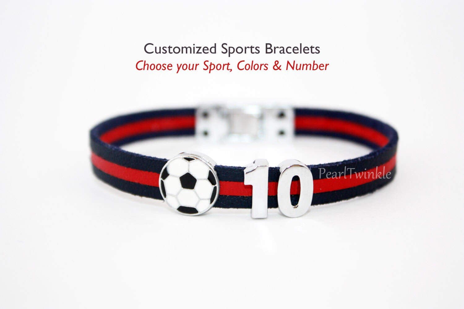 Benutzerdefinierte Fußball Trikot Nummer Sport Armband, Lederarmband mit Schnalle, andere Sportarten - Fußball Basketball Volleyball Baseball Softball