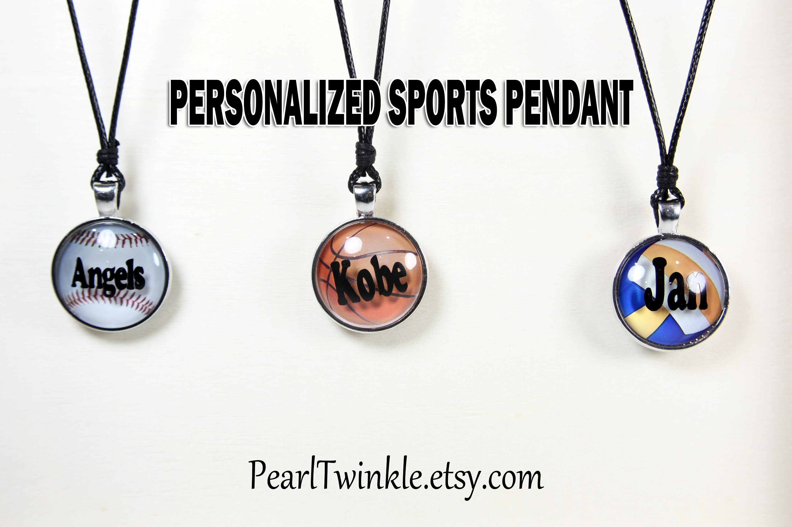 Personalized sports pendant necklace basketball pendant Etsy