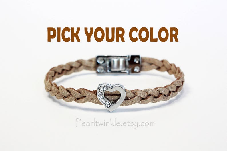 Customized Women's Leather Bracelet With Heart Charm With Etsy