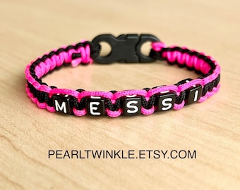 Mess Bracelet inter miami, Mess fan, Gift for Soccer Fan, Adjustable or Buckle, Soccer Bracelet Wristband, soccer gift