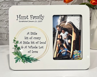Custom Family Portrait Picture Frame, Family Photo Frame with Text, frame size 8" x 10" photo size 4x6", MFD Frame, Gift for family
