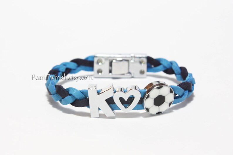 Girl's Soccer Bracelet Jewelry with Initial Personalized Etsy