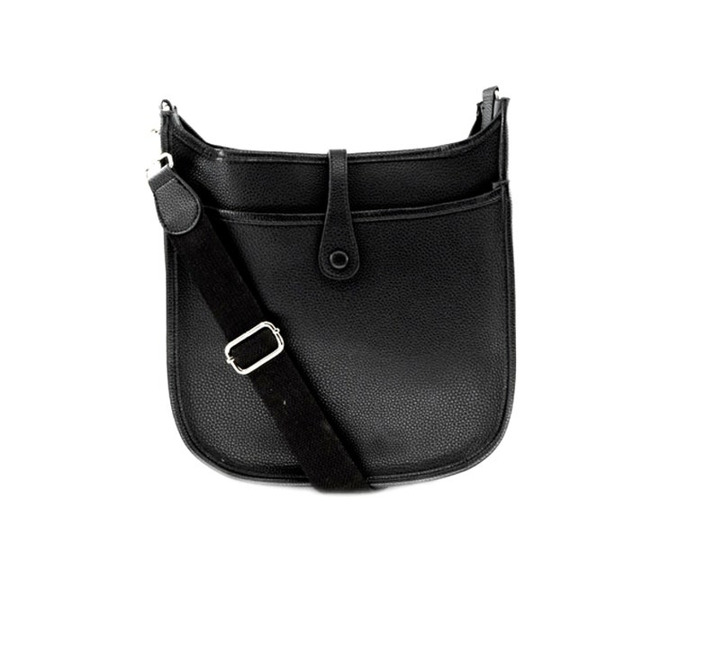 Vegan Messenger Bag Canvas Strap Crossbody Bag Nappa Faux Leather Fall