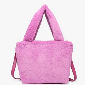 Fuzzy pink tote/crossbody