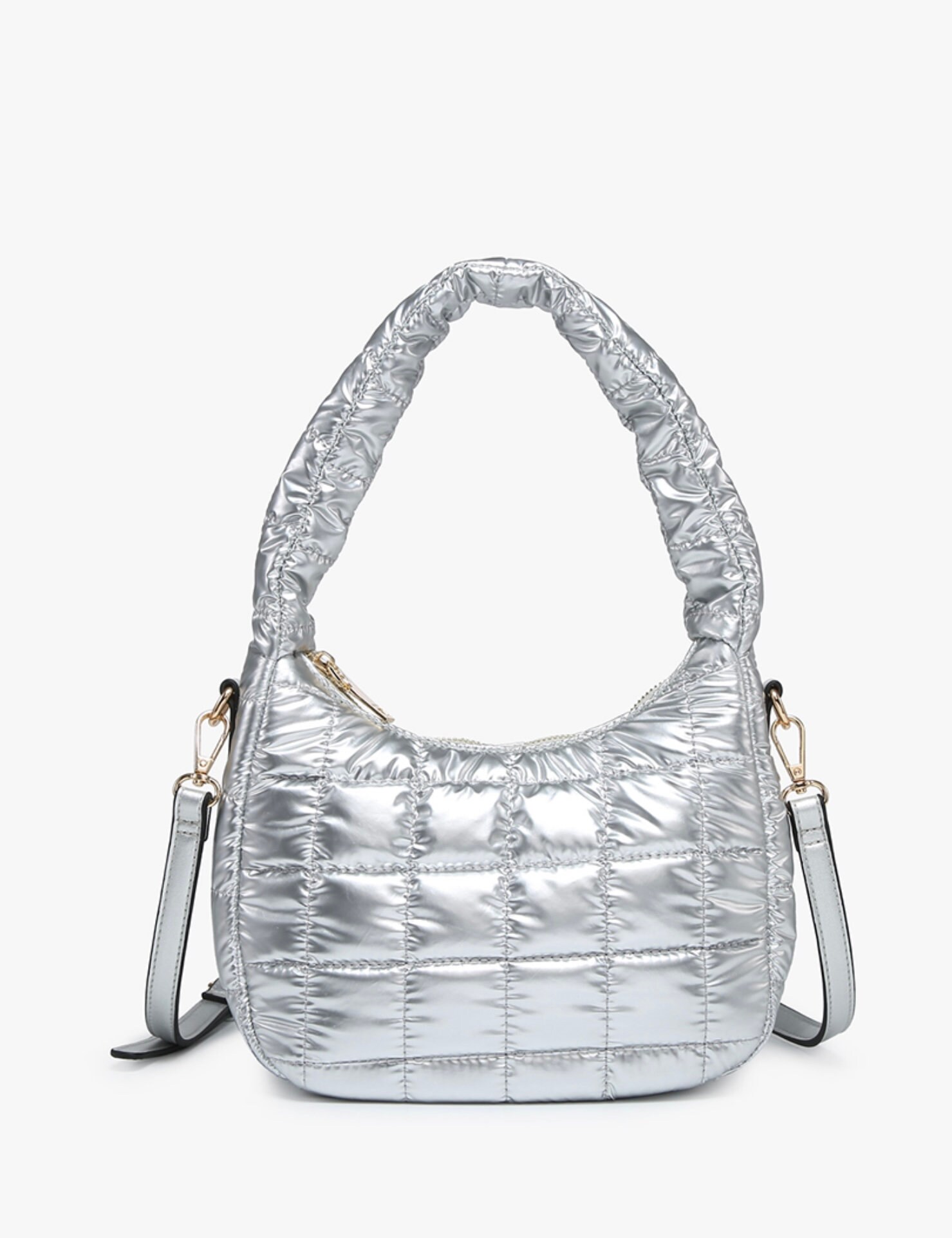 Silver Puffer Bag - Etsy