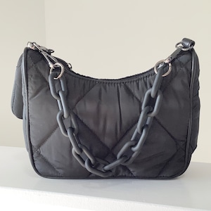 Mini Nylon Quilted Hobo Bag with Detachable Coin Purse