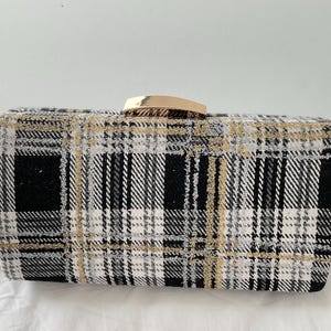 Day to evening metallic plaid clutch /Shoulder Bag Sondra Roberts