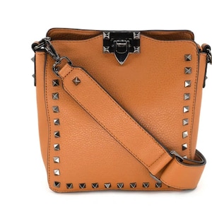 Minis studded crossbody vegan handbags pebbled vegan leather