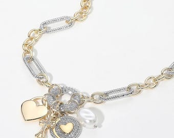 Two Tone Charm Necklace