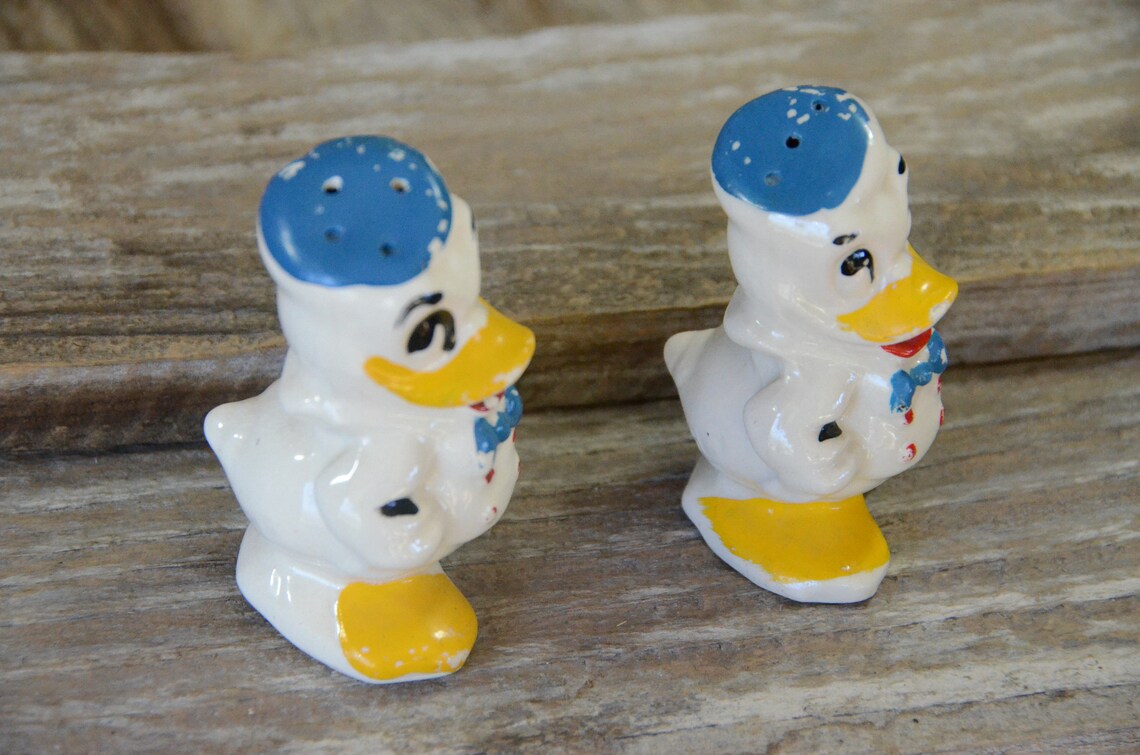 Vintage Salt and Pepper Shakers Walt Disney Sailor Donald Etsy