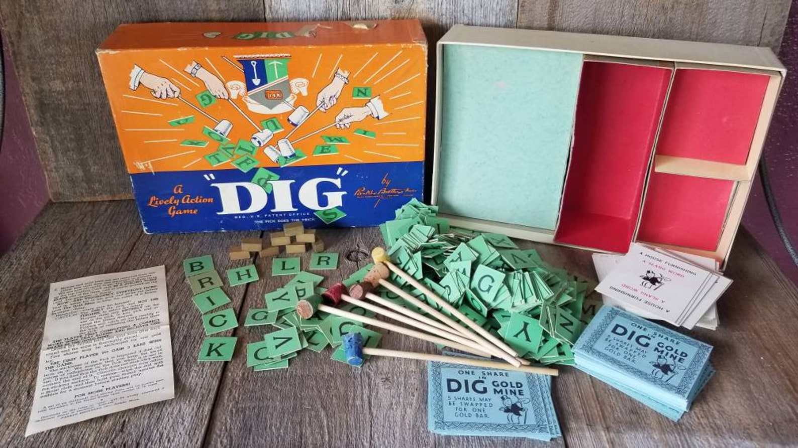 Vintage Parker Brothers Board Game 1940's Dig Etsy