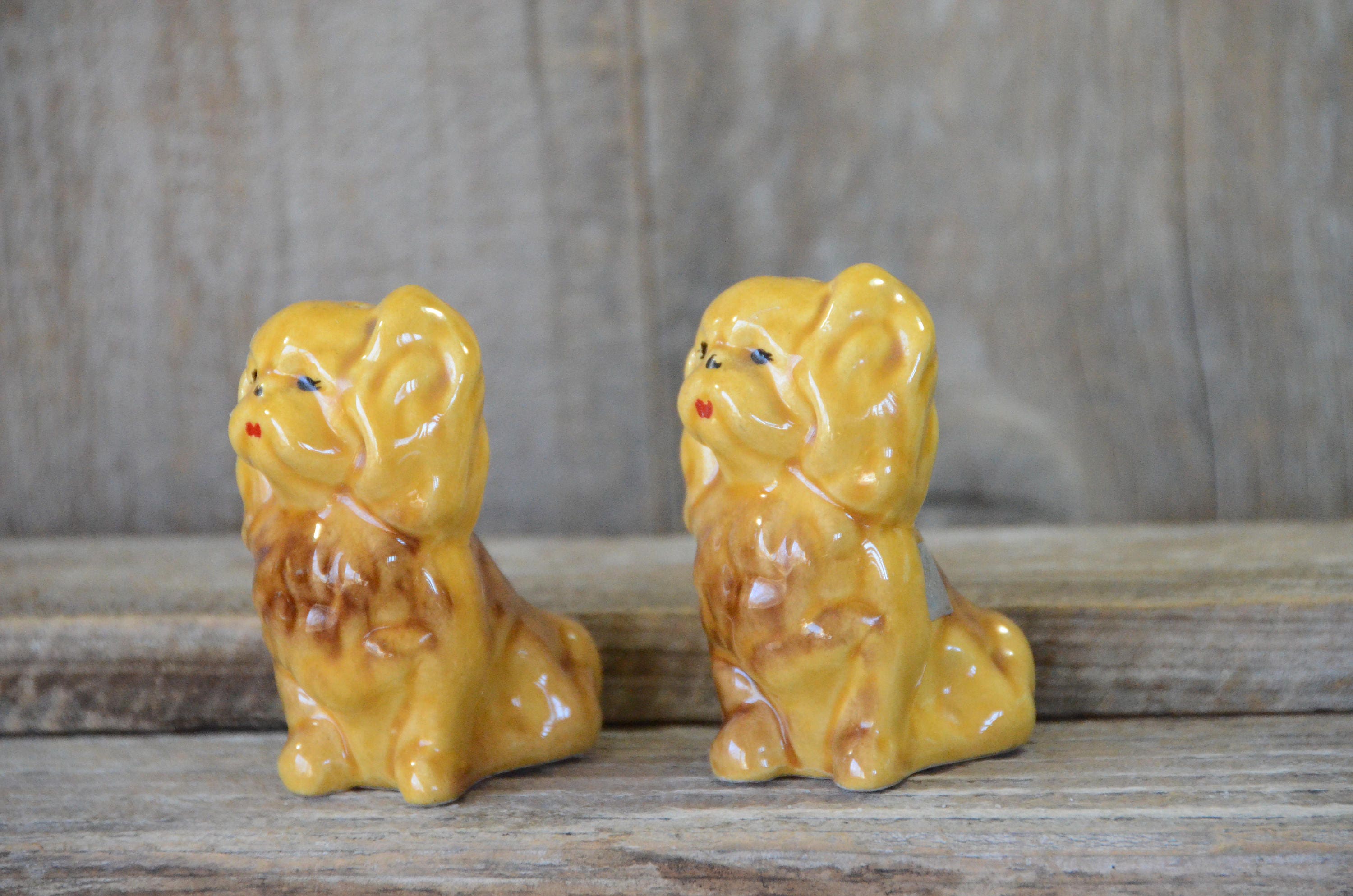 Vintage Dog Salt & Pepper Shakers Lady and the Etsy
