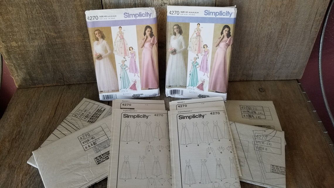 Simplicity Patterns Wedding Gown Prom Dress Evening Gown Etsy