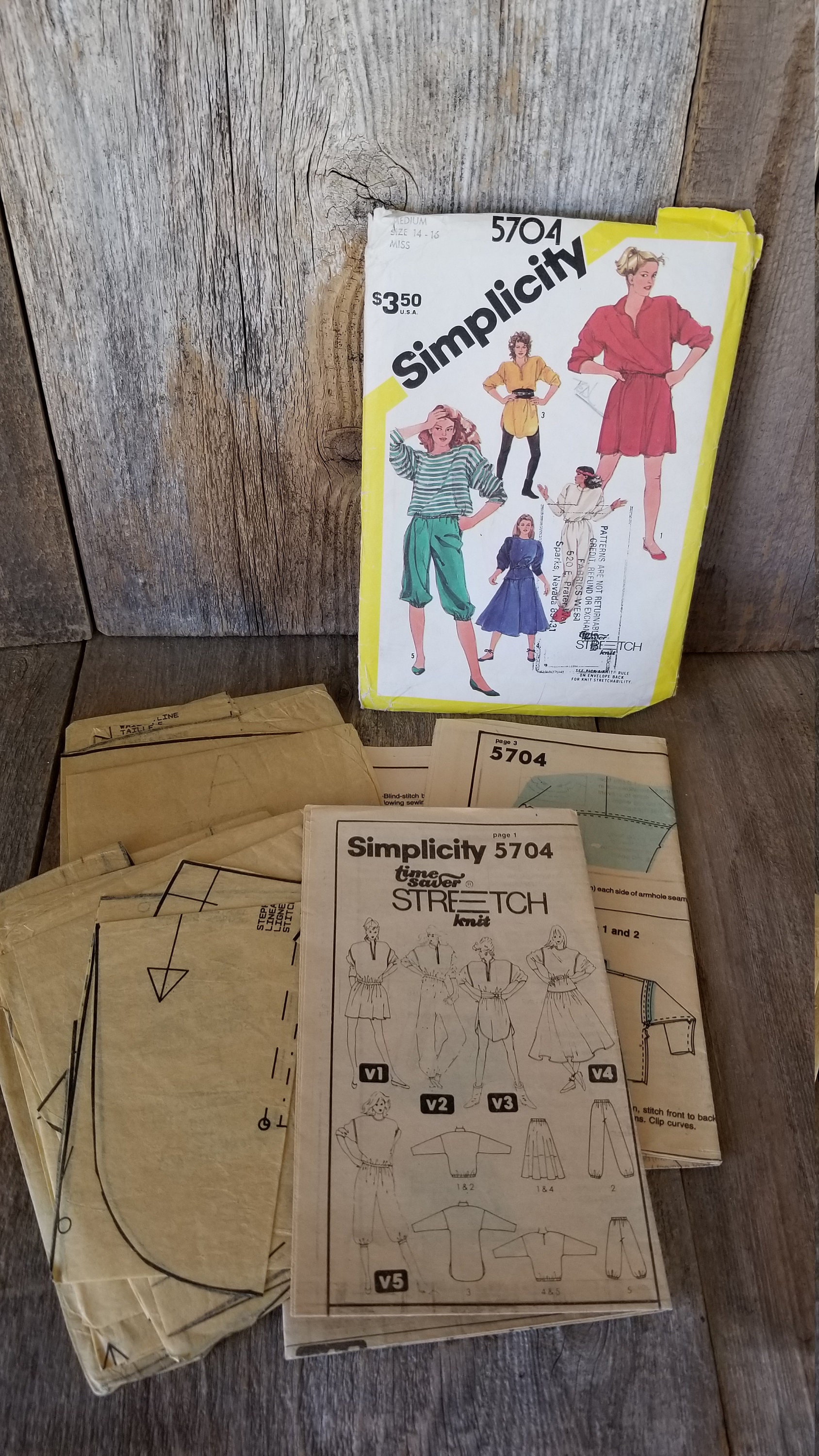 Vintage Simplicity Women's Fashion Patterns 80's | Etsy