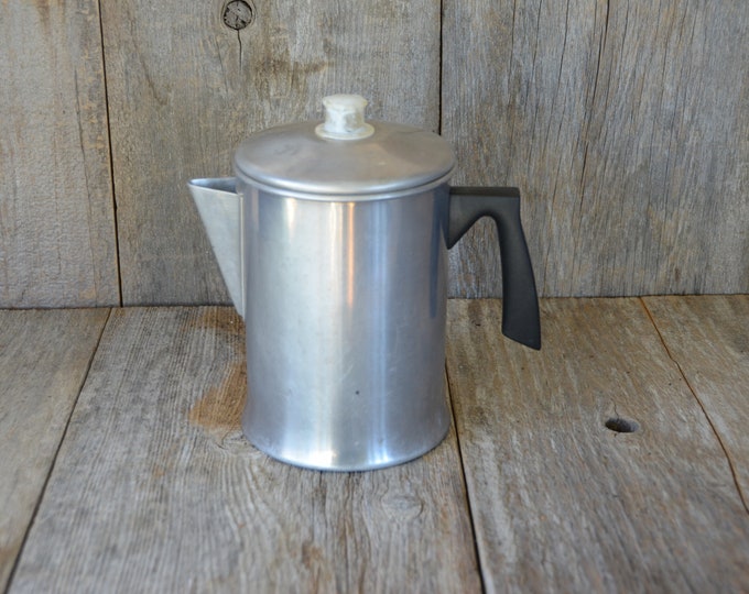Vintage Aluminum Percolator Mirro Stove Top Coffee Pot, 9 Cup Coffee