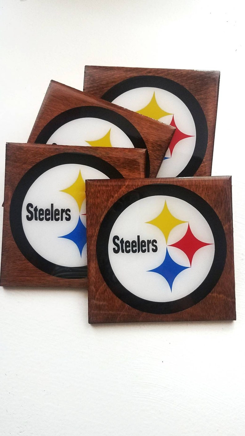 Pittsburgh Steelers wooden coasters. | Etsy