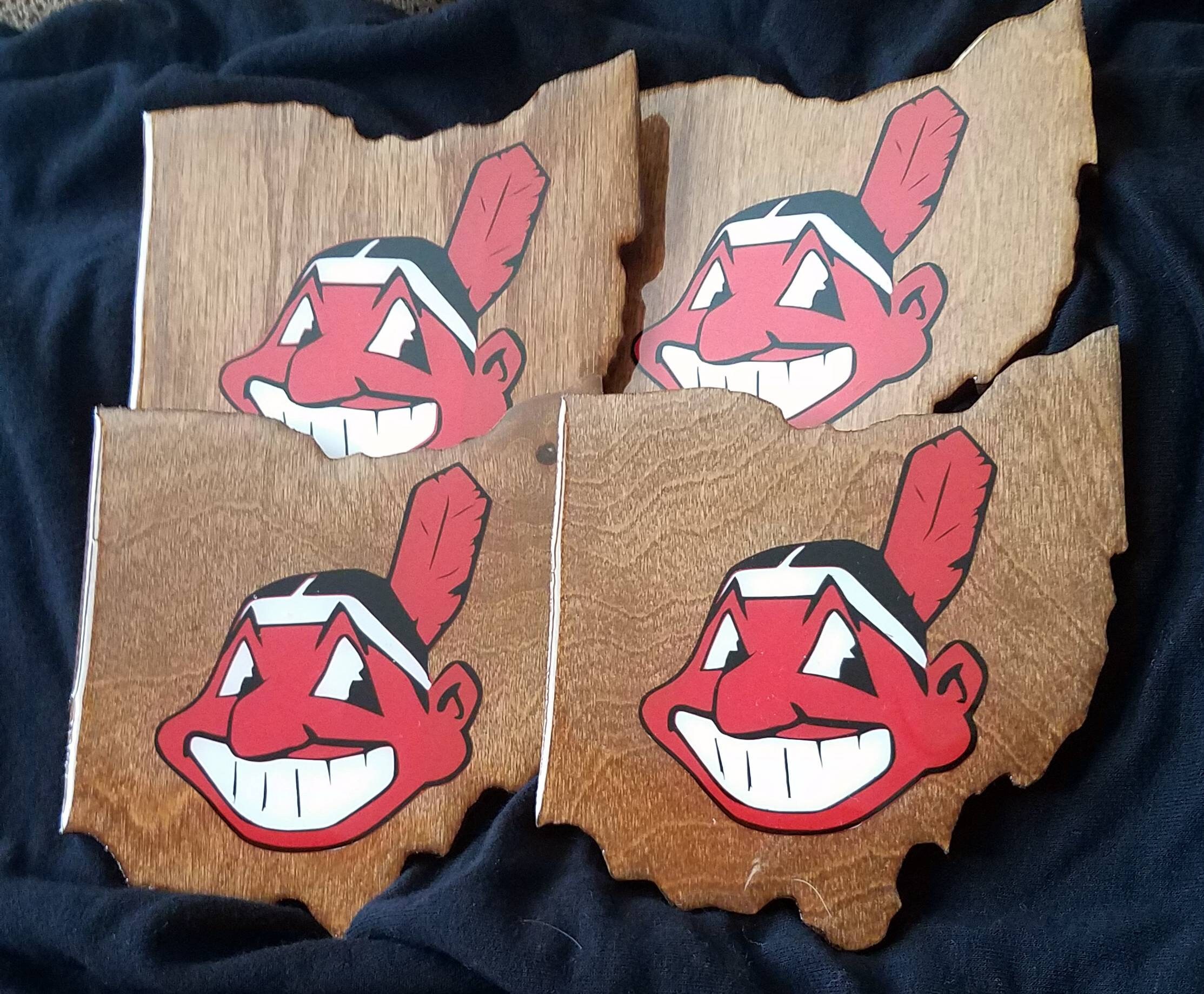 Set of 4 Chief Wahoo coasters