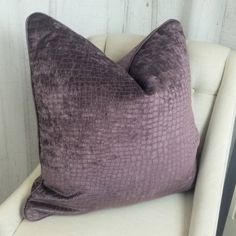 Purple Velvet Pillow Cover Euro Pillow Sham Living Room Accent Etsy