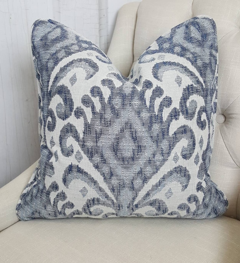 Blue Throw Pillow Covers Farmhouse Throw Pillows 26x26 Pillow Etsy