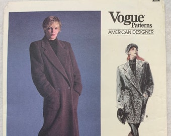 Vogue 1935, Patrón de abrigo, Abrigo holgado, Corte A, Abrigo cruzado, Cuello con muescas, Hombros extendidos, Talla 10, Patrón sin cortar