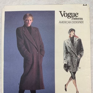 Vogue 1935, Coat Pattern, Loose-fitting Coat, A-line, Double-breasted Coat, Notched Collar, Extended Shoulders, Size 10, Uncut Pattern image 1