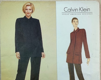 Calvin Klein Vogue 1987 Jacket and Pants Pattern (Sizes 8-12) UNCUT