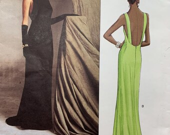 Vogue V2605, Badgley Mischka Evening Gown Sewing Pattern (Sizes 8-10-12), Uncut Dress Design