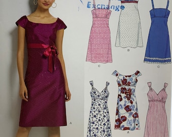 New Look 6749, Summer Dress, Empire Waist, Strap Variations, Fitted Dress, Sizes 6-16, Uncut Sewing Pattern
