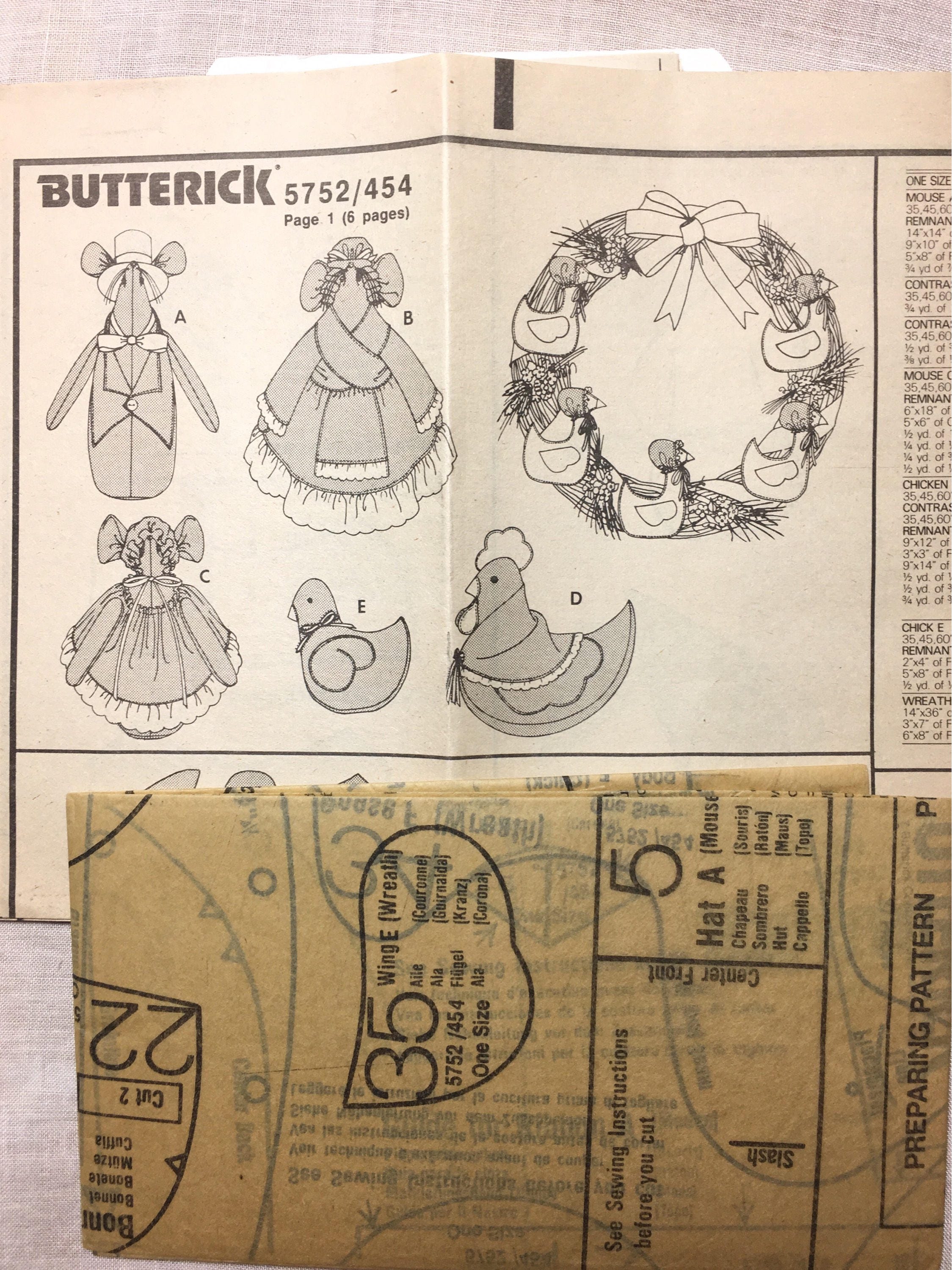 Vintage 80's, Butterick 5752, Butterick 454, Country Chicken and ...