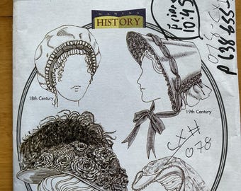 Elizabethan Hat, Butterick Making History B4210 Historical Hats Pattern Size S,M,L Uncut
