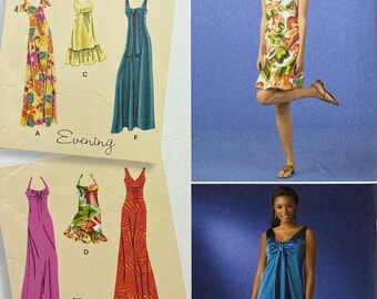 Simplicity 2582, Summer Dress, Bodice Variations, Sizes 14-22, Uncut Sewing Pattern