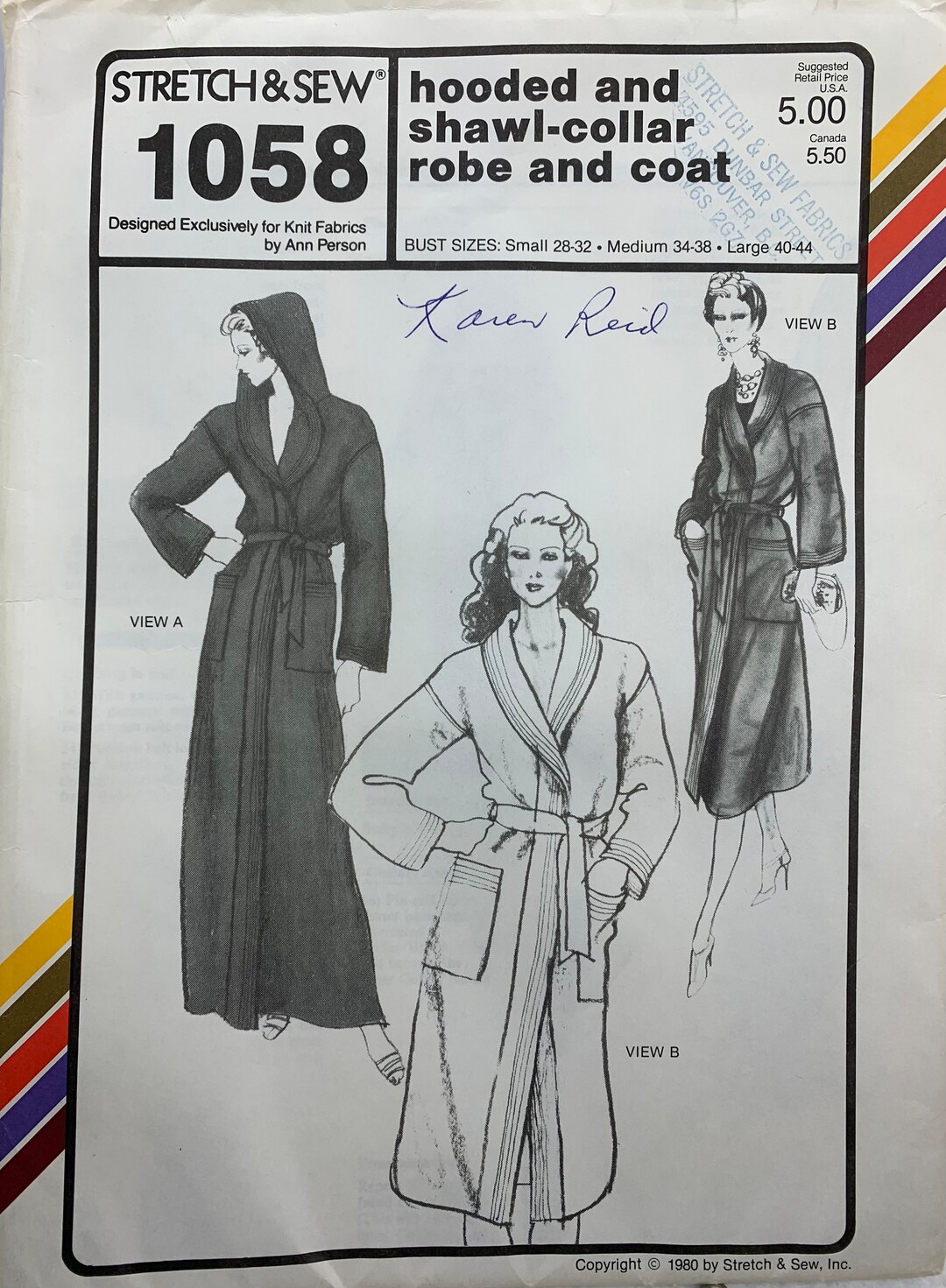 Bath Robe, Stretch & Sew 1058, Shawl-collar, Hooded Robe, Patch Pockets ...