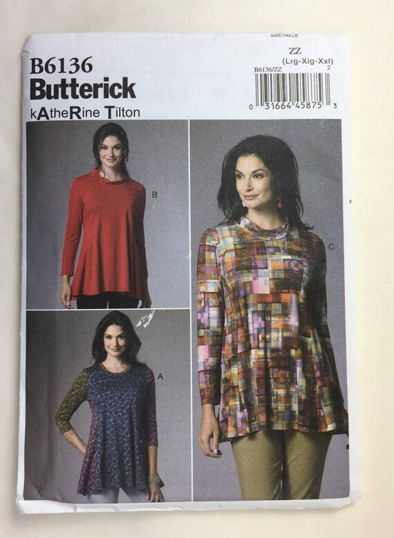 Misses Tunic Size Xsm New Butterick B6136 Katherine Tilton PATTERN Xxl