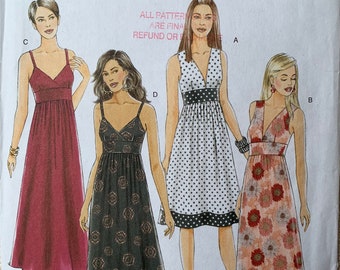 Butterick B5191, Summer Dress, Close-fitting Bodice, Flared Skirt, Two Lengths, Back Zipper, Sizes 16-24, Uncut Sewing Pattern