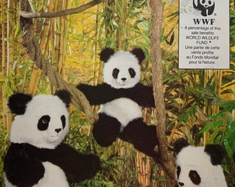 Vogue 413, Panda Bears in Three Sizes, Stuffed Panda, 25"-20"-15" Bears, Uncut Sewing Pattern, Vintage 90's