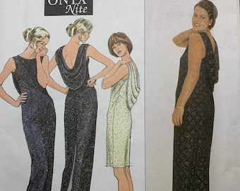 Simplicity 8605, Scoop Back Dress Back Drape Pullover, Sleeveless, Onyx Nite Pattern, Sizes 20-22-24-26, Uncut Sewing Pattern, Paper Pattern