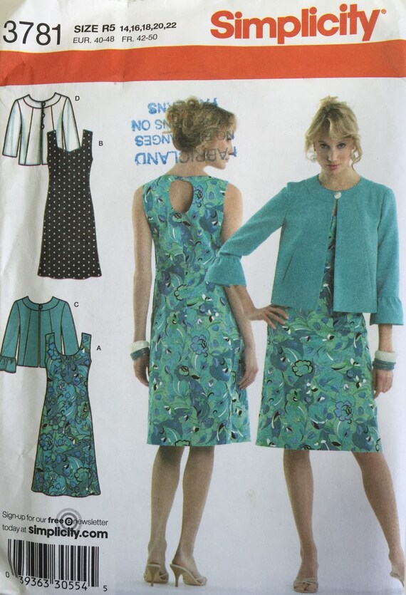 R5 Simplicity Sewing Pattern 2508 Misses Jackets 14-16-18-20-22