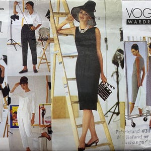 Vogue 2396, Audrey Hepburn, Breakfast at Tiffany's Style, veste, robe, haut, jupe, pantalon et chemise, tailles 18-20-22, patron non coupé