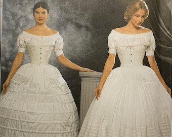 Simplicity 9764, Misses' Crinoline, Hoopskirt, Petticoat, Fashion Historian, Martha McCain Design, Civil War, Size 6-8-10-12, Uncut Pattern