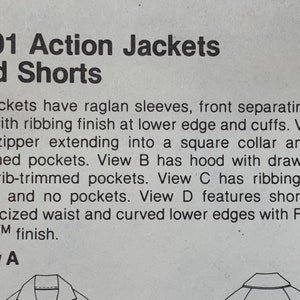 Stretch and Sew 1001, Vintage Jacket, Shorts, 70's Vintage, Hooded Jacket, Ribbed, Sizes 28 to 44, Uncut Master Pattern image 4